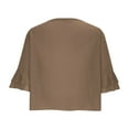 thumbnail image 6 of YUGYXL Women Shrug Chiffon Bolero Ruffle Short Sleeve Summer Tie Front Sheer Cardigans for Dresses Khaki XL, 6 of 6