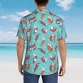 thumbnail image 4 of Honeii Sea Otters Family In Blue Water Print Men’s Hawaiian Shirt,Classic Button-Down Short Sleeve Shirt, for Beach, Vacation, and Outdoor Activities,Medium, 4 of 7