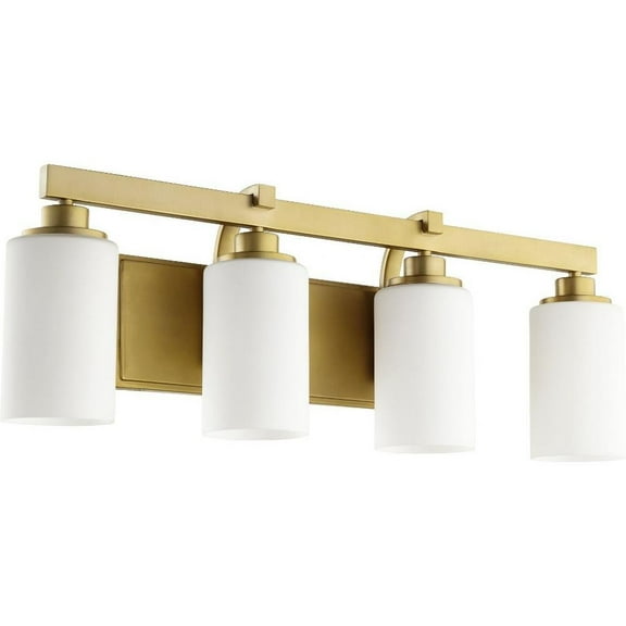 Sunny Gate 4 Light Bathroom Light in Transitional Style 27.5 inches Wide By 9.5 inches High-Aged Brass Finish Bailey Street Home 183-Bel-2534614