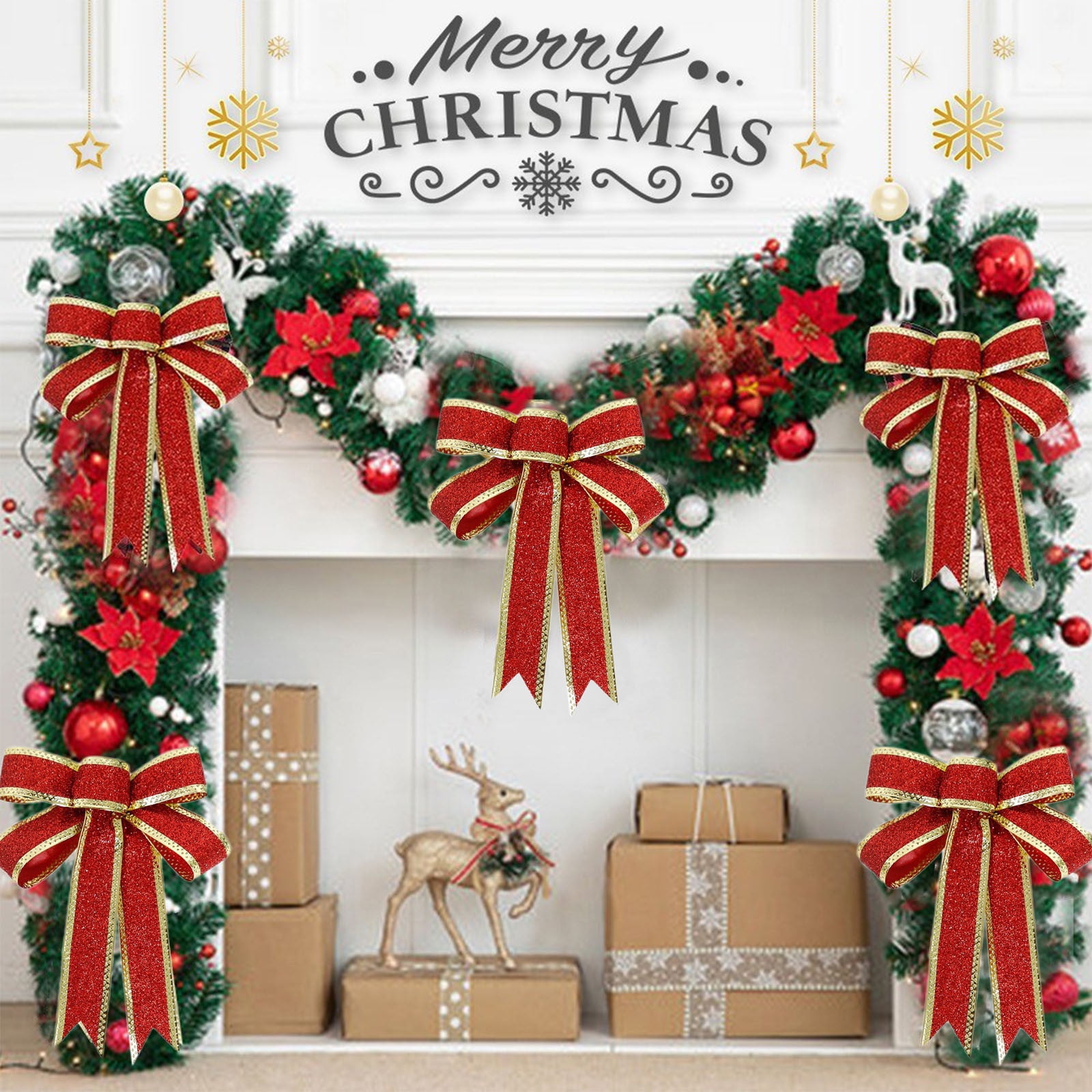24 Nœuds En Velours Pour Sapin De Noël | Arcs Décoratifs Marron | Décoration Guirlande Cadeau