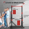 thumbnail image 4 of Free Standing Foldable Pull Up Bar, Triangular Power Tower Workout Dip Station for Home, Height Adjustable Pull Up Bar Stand Dip Bar Strength Training Workout Equipment, Support 500lbs,Black + Red, 4 of 11