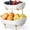 2 Tier, variant on 3 Tier Ceramic Fruit Bowl for Kitchen Counter - Fruit Basket with Metal Stand, Fruit Holder for Snacks, Nuts, Cakes, Desserts, Bread, Candy Storage