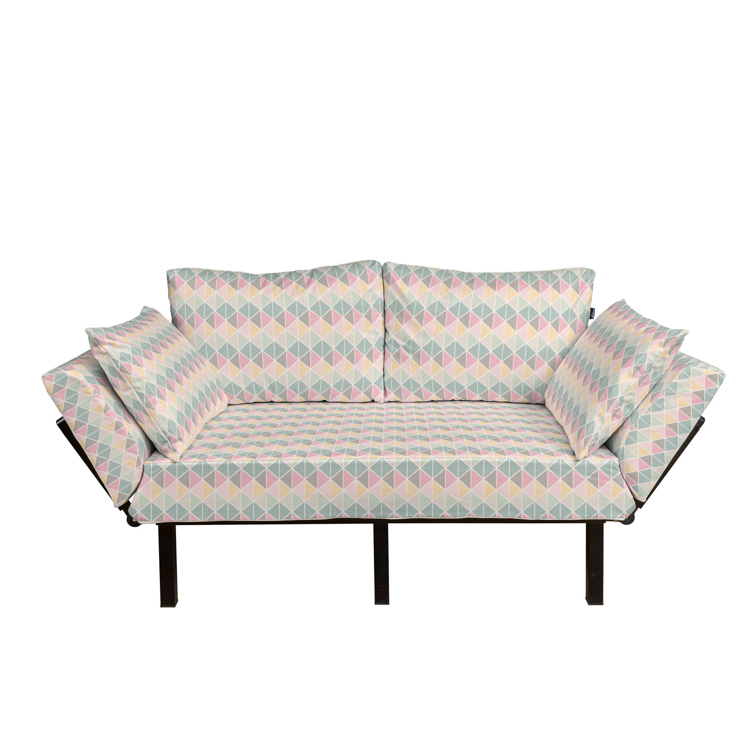 Loveseat Ambesonne Cactus Futon Couch Vintage Inspired Watercolor Pattern Latin American Foliage Peyote Design Elements Multicolor Daybed with Metal Frame Upholstered Sofa for Living Dorm