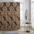 Abstract Floral Shower Curtain for Bathroom, Retro Art Brown Beige ...