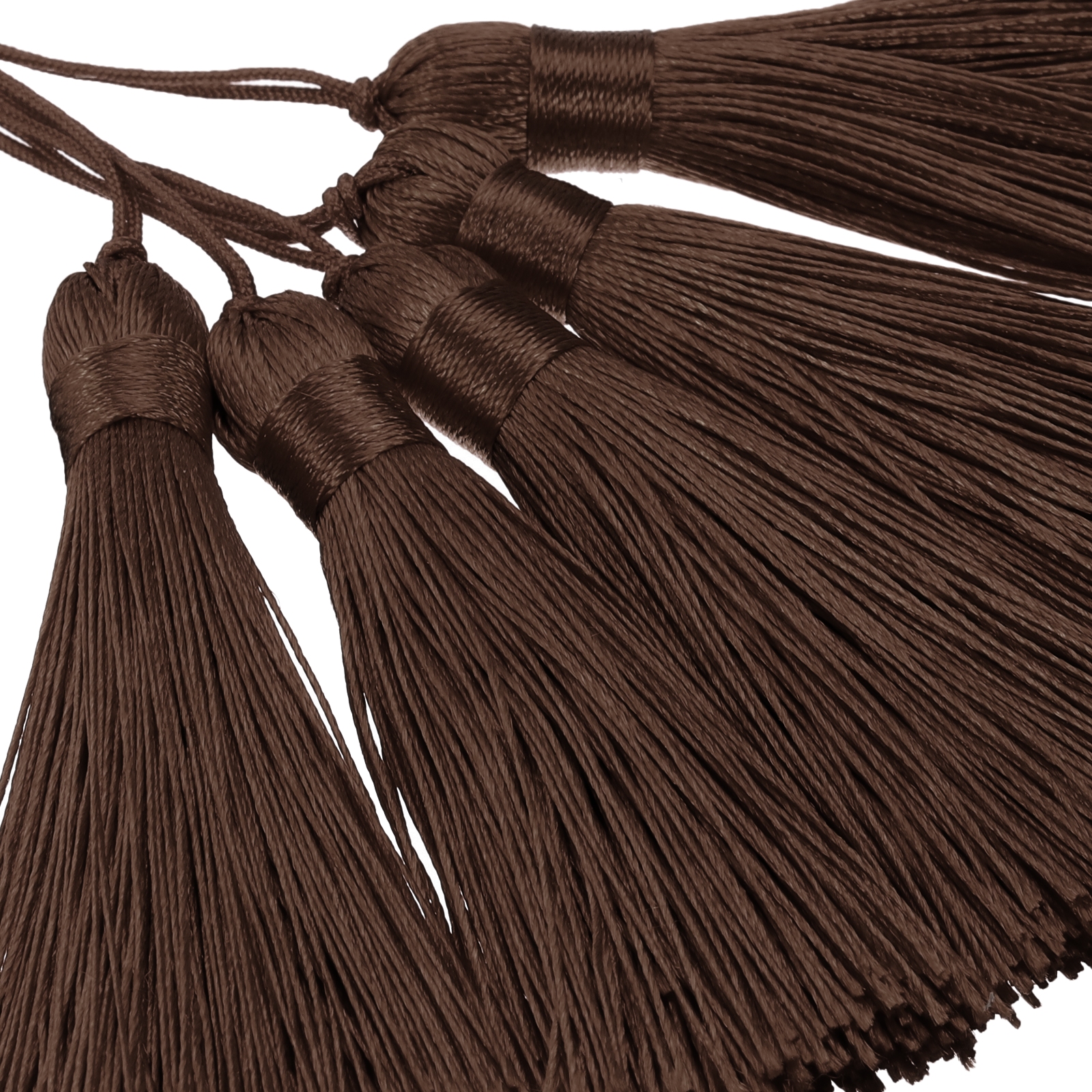Unique Bargains Mini Bookmark Tassels Handmade Floss Craft for Jewelry Making Dark Brown