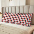thumbnail image 2 of Fuzoiu Red and black argyle Print Body Pillowcase 20x54 in,Long Pillow Case, Microfiber Body Pillow Cover, Soft and Breathable Pillowcase, 2 of 7