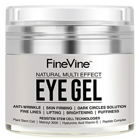 Anti Aging Eye Gel - Made in USA - for Dark Circles, Puffiness, Wrinkles, Bags, Skin Firming, Fine Lines and crows feet - The Best Natural Eye Gel for Under and Around