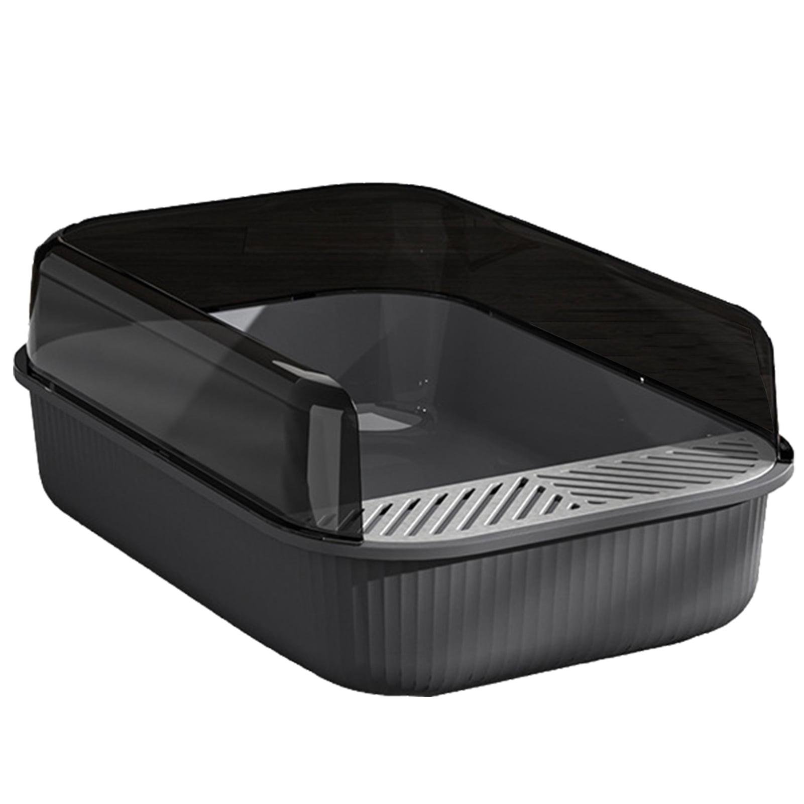 ibaste Cat Litter Box SemiEnclosed Sifting Litter Box With High Sides Detachable Shallow Cat