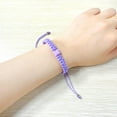 thumbnail image 4 of Handmade Wrap Friendship Braided Bracelet for Women Colorful Wrist Cord Adjustable Birthday Gifts-Party Favors (Purple Rope-Letter T), 4 of 6