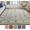 thumbnail image 4 of Feizy Rylan Transitional Oriental, Taupe/Ivory/Blue, 9' x 12' Area Rug Easy Care Stain Resistant Pet & Kid Friendly Vintage Floral & Botanical Floor Rug for Living room Bedroom, 4 of 9