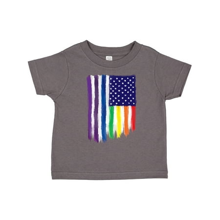 

Inktastic Painted American Rainbow Flag Gift Toddler Boy or Toddler Girl T-Shirt