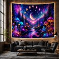 thumbnail image 6 of Bioluminescent Forest Night With Upper Portion Large Textured, Mystical Fantasy for Space Lovers, Galaxy Room Decor, Mother's Day Gift, Tapestry Wall Hanging for Bedroom and Dorm, 6 of 7