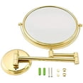 thumbnail image 5 of Wall Mirror, Wall Mounted Makeup Mirrors,8 Inch Double Sided Vanity Mirrors with Magnifying,Bathroom Extendable Swivel Mirrors,Black,5X, 5 of 5