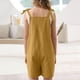 thumbnail image 3 of Odeerbi 5-14 Años Niñas Verano Algodón Lino Jumpsuit Camisola Romper Casual Correa Ajustable Overoles Peto Pantalones Cortos Con Bolsillos, 3 of 7