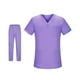 thumbnail image 4 of Uniforme de enfermería, conjunto de uniforme de enfermera, top y pantalones, trajes de trabajo de enfermería para mujer para mascotas púrpura, 4 of 9