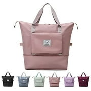 Large Capacity Folding Travel Bag, Portable Foldable Travel Lightweight Waterproof Oxford Fabric Bag (Pink)