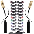 thumbnail image 1 of 10 Pairs Colorful Magnetic Eyelashes and Eyeliner Kit, Reusable Magnetic Lashes with Eyeliner and Tweezers, 3D Natural Look False Eyelashes, 1 of 7