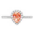thumbnail image 7 of Solitaire with Accents Engagement Ring for Women - 0.755ct Simulated Red Diamond in 14K White Gold Promise Ring, 7 of 7