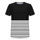 thumbnail image 5 of Blusas y camisas de manga corta con cuello redondo para hombre, blusa informal de poliéster con hombros descubiertos, estampado a rayas y manga corta para hombre., 5 of 5