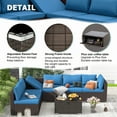 thumbnail image 3 of HOMREST 7-Piece Rattan Wicker Outdoor Sectionals with Adjustable Bracket, Blue, 3 of 9