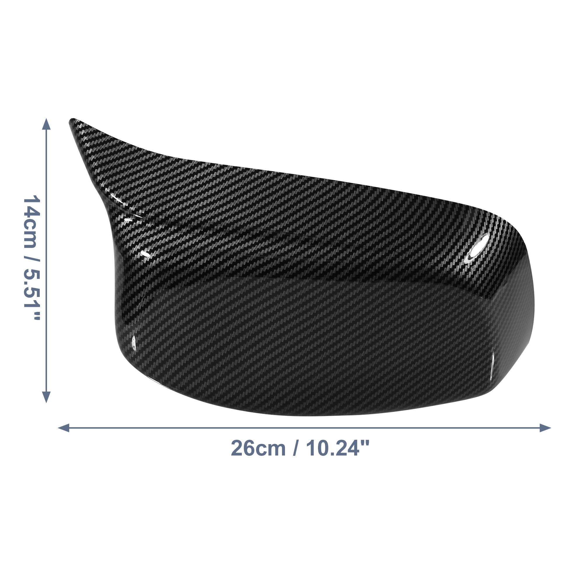 X AUTOHAUX Pair Gloss Black Carbon Fiber Mirror Covers For BMW 5 Series E60 E61 E63 E64 2004-2007 - ABS Plastic Replacement Caps