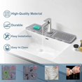 thumbnail image 2 of Kitchen Sink Splash Guard,Silicone Faucet Mat,Faucet Handle Drip Strainer Tray,17.5 inch x 5.5 inch Sink Sponge Rack,Kitchen Sink Protector (Gray), 2 of 4