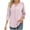 Pink D, variant on Ashirexll Tops for Women Trendy, Womens Casual Tops, Fashion Casual Striped Round Neck 3/4 Sleeve Summer T-Shirt