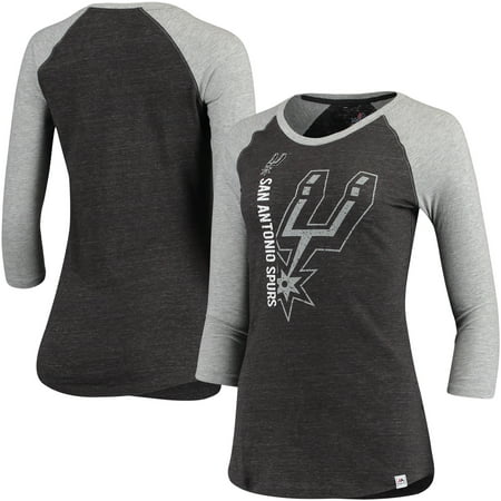 San Antonio Spurs Majestic Women's Best Impression Raglan 3/4-Sleeve T-Shirt - Heathered Charcoal/Heathered (Best Team In Nba 2k16)
