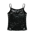 thumbnail image 3 of Haitryli Kids Girls Sparkle Sequins Dance Tops Camisole Shirt Tank Top Jazz Modern Dance Costume Black 12, 3 of 7