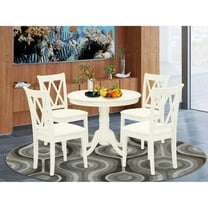 East West Furniture Dining Room Set Linen White, ANCL5-LWH-C