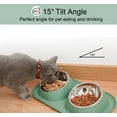thumbnail image 2 of PETIMI Cat Bowl, Small Dog Bowls, Cat Food Bowl with 2 Removable Stainless Steel Feeding Bowls, Suitable for Small and Medium Sized Pets（Green）, 2 of 7