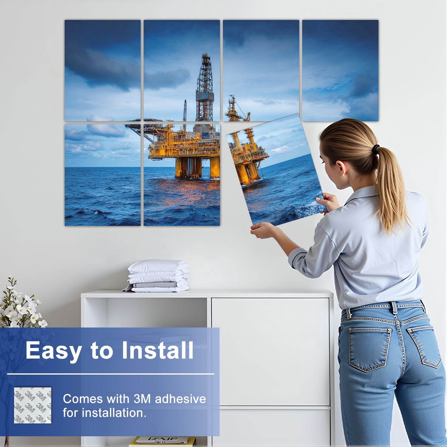8 Pack Art Acoustic Panels Sound Absorbing oil gas Decorative Soundproof Wall Panels Self Adhesive for Nursery Game Room Bedroom 48"x32"