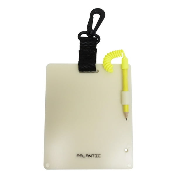 Palantic Scuba Diving 6" x 5" Writing Dive Slate with Pencil, Glow In