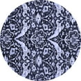 thumbnail image 1 of Ahgly Company Machine Washable Indoor Round Abstract Blue Modern Area Rugs, 5' Round, 1 of 4
