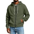thumbnail image 5 of MXALUOB Men's Full Zip Hoodie Waffle Knit Long Sleeve Hooded Sweatshirt with Drawstring Casual Solid Color Jacket Fall Winter Outfits, 5 of 10