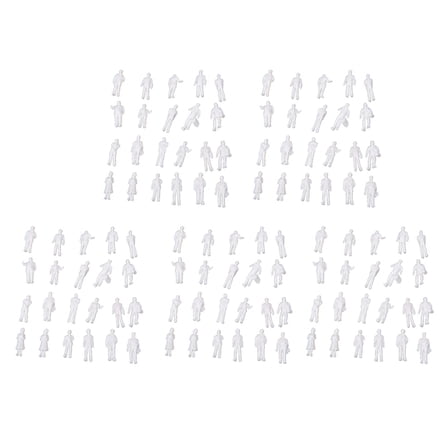500Pcs HO Scale 1:100 White Model People Unpainted Train Figures