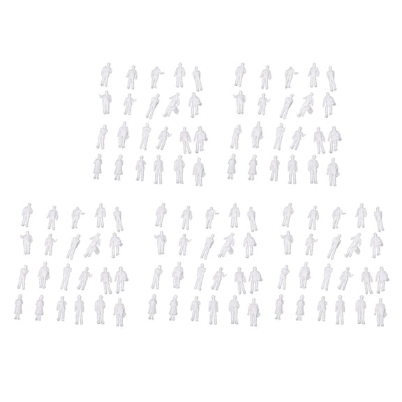 500Pcs HO Scale 1:100 White Model People Unpainted Train Figures