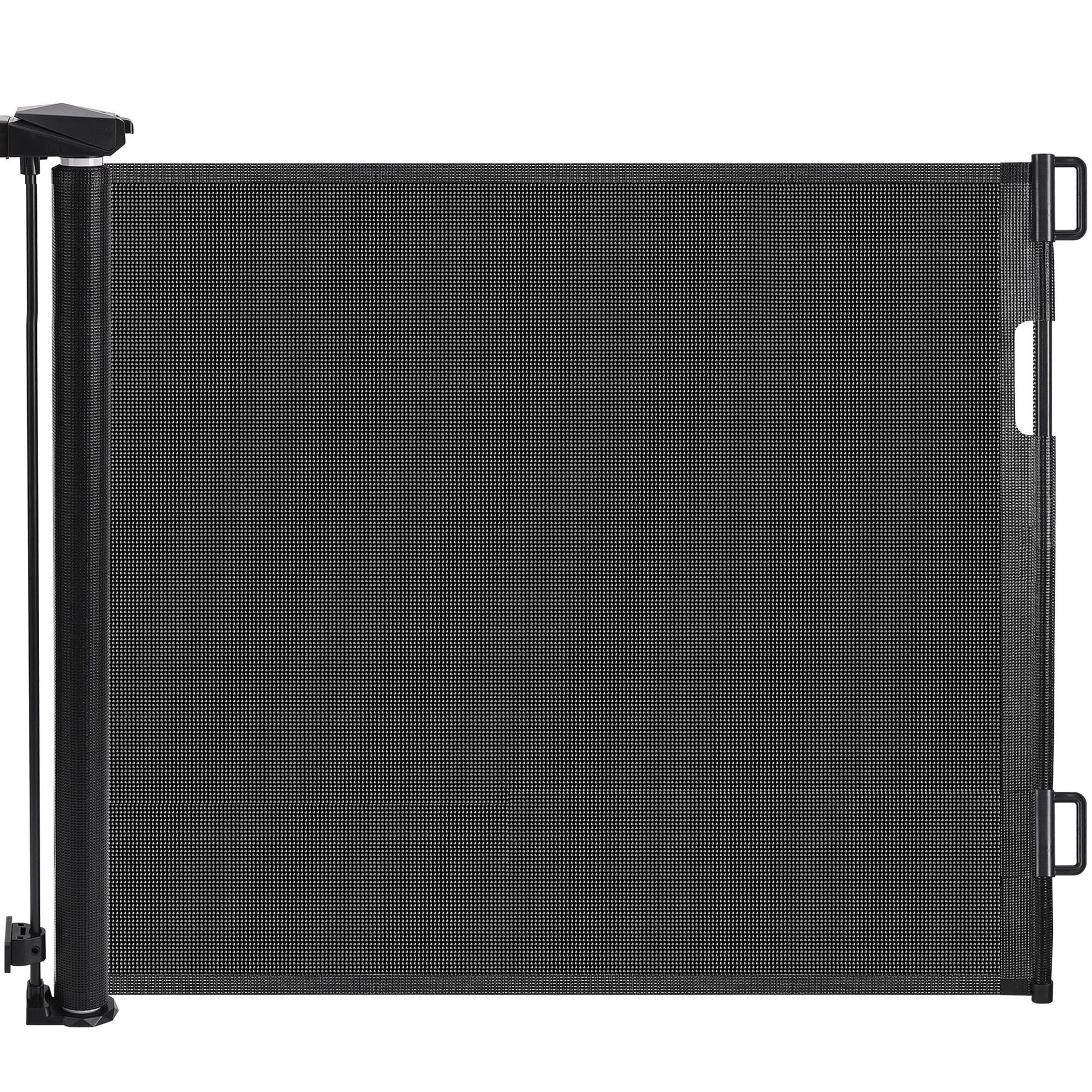 HioHa Hardware-Mounted Baby Gate, Retractable Safety Gate with Auto-Lock Mesh Barrier for Stairs & Doorways, Child Proof, Black
