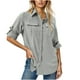 thumbnail image 3 of Ropa de trabajo para mujer,Camisa de manga larga para mujer con protección solar UPF 50, de poliéster de secado rápido, con cuello en V para pesca y senderismo, sopatenor, 3 of 9