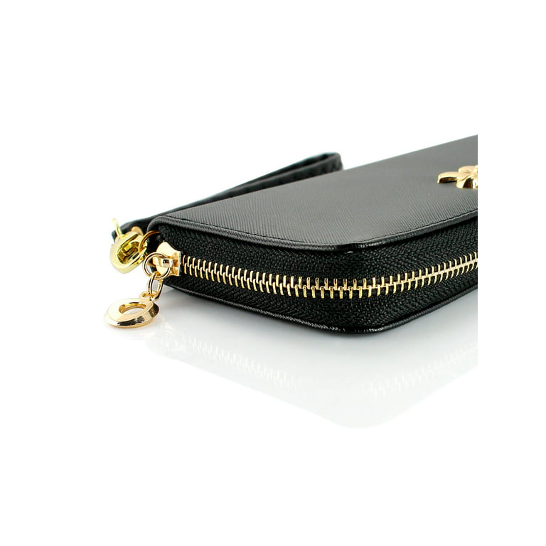 New Fashion Lady Bow-Tie Zipper Around Women Clutch Leather Long Wallet  Card Holder Case Purse Handbag 