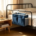 thumbnail image 4 of AYktou Bedside Caddy, Bedside Storage Bag Hanging Organizer for Dorm Bed Rail, Large Capacity Bed Caddy with Hooks, Canvas Hanging Bed Storage Bag with Water Bottle Holders for Tissue Phone Remote, 4 of 8