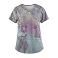 thumbnail image 1 of Camisas de uniforme médico para mujer, de oficina, holgadas, de manga corta, con cuello en V, de verano, 1 of 3