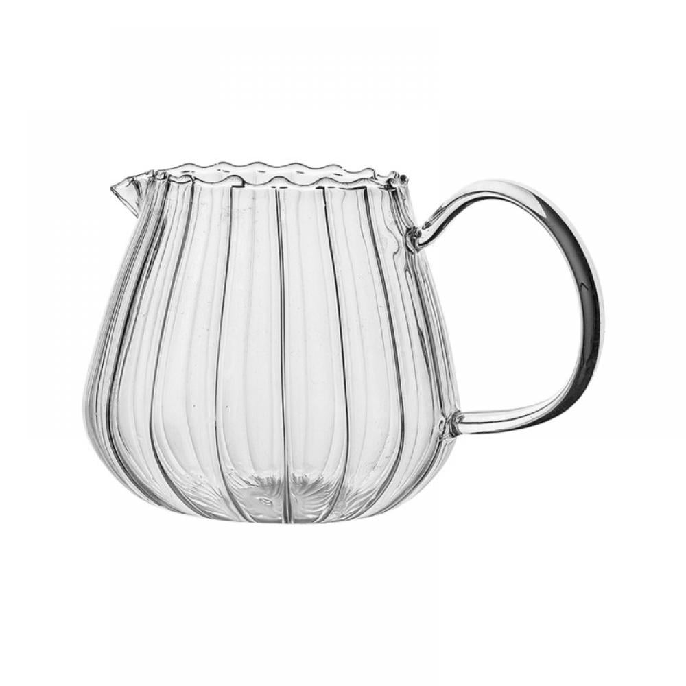 Taykoo Glass Tea Pitcher Small Glass Pitcher High Temperature Resistant Clear Glass Tea Cup Fair Cups with Handle, Size: 14.5*9.3cm, A3