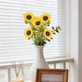 thumbnail image 5 of 1 Pack Artificial Sunflower Bouquet, 5 Head Faux Silk Sunflowers for Vase Centerpiece Wedding Home Table Decor 43cm, Clearance Yellow, 5 of 5