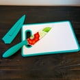 thumbnail image 2 of STUDIO CALIFORNIA 112065.03 Studio California Jordana Cutlery Knife & Cutting Board Set in Turquoise Floral Pattern - 3 Piece, 2 of 5