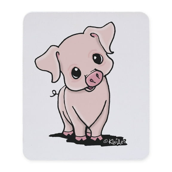 CafePress - Curious Piggy Mousepad - Non-slip Rubber Mousepad, Gaming Mouse Pad