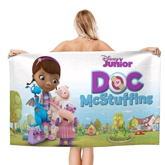 Doc Mcstuffins Beach Towel Quick Dry Microfiber Absorbent Soft Pool Bath Towel for Adult Boys Girls Lightweight 20"X40"
