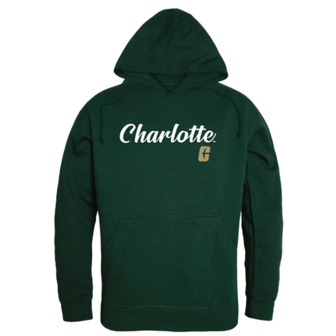 UNC University of North Carolina at Charlotte 49ers Script Hoodie Sweatshirt Forest Small 