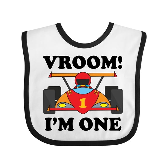 Inktastic 1st Birthday Racing Car Boys Boys Baby Bib