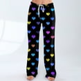 thumbnail image 5 of Hearthz Valentines Day Pajamas Women Pants Love Heart Graphic Pajama Pants for Women Drawstring Wide Leg Holidays Sleep Pants for Women, 5 of 7
